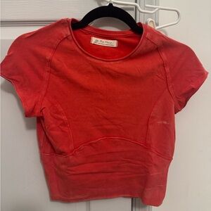 We The Free Bright Red Crewneck Tee